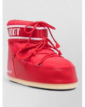 Moon Boot Icon Low Faux Leather Ankle-Length Snow Boots - Red