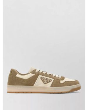 Prada Two-Tone Suede Low-Top Trainers - Natural