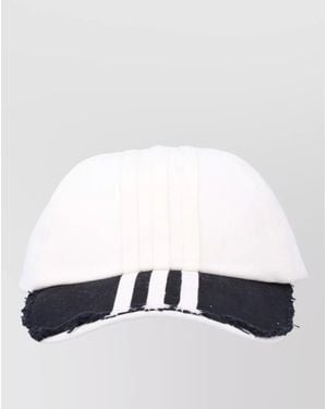 Y-3 Striped Cap Three Stripes Cotton Brim - White