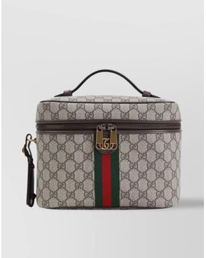 Gucci Signature Gg Logo Toiletry Case - Gray