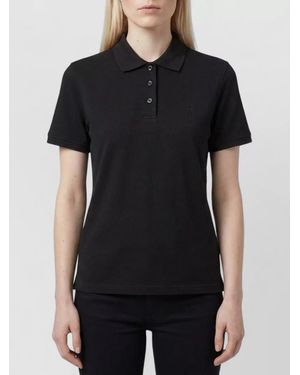Saint Laurent Ribbed Short-Sleeve Polo Shirt - Black