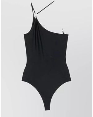 Coperni One Shoulder Swimsuit Asymmetric Neckline - Black