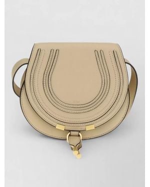 Chloé Marcie Small Leather Crossbody Bag - Natural