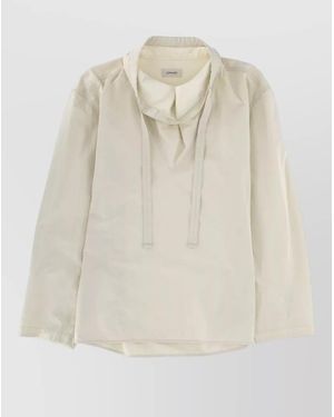 Lemaire Straight Top Vareuse Long Sleeves Drawstring Neck - Natural