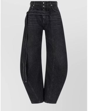 Jean Paul Gaultier Denim Low-Rise Wide-Leg Trousers - Blue