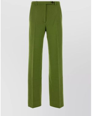 Miu Miu Stretch Viscose Blend Pants Featuring Pockets - Green