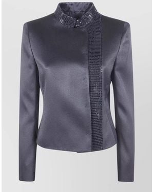 Giorgio Armani Embroidered Jacket - Blue