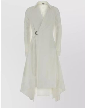 Loewe Poplin Shirt Dress Wrap Belt Asymmetric - White