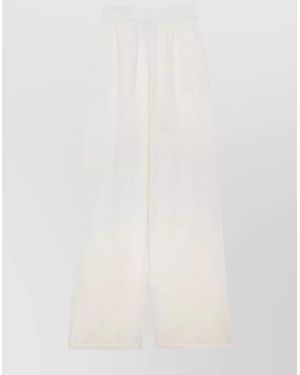 MSGM Cashmere Wide-Leg Trousers - White