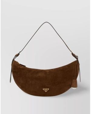 Prada Large Demi-Lune Crossbody Bag - White