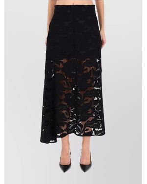 Patou Lace Midi Skirt - Black