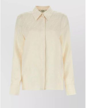 Fendi Silk Oversized Shirt - Natural