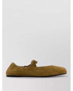 Miu Miu Suede Leather Ballerina Shoes - Green