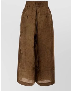 Uma Wang Viscose Blend Wide-Leg Pants - Brown