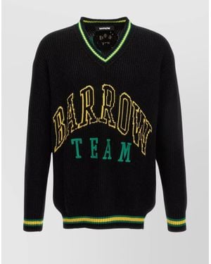 Barrow Cashmere Wool Logo-Embroidered Jumper - Black