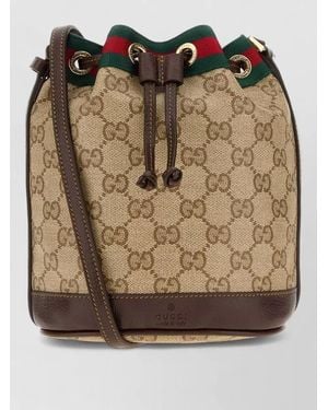 Gucci Gg Fabric Mini Bucket Shoulder Bag - Brown