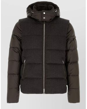 Moorer Wool Cashmere Down Padded Coat - Black