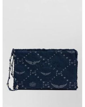 Zadig & Voltaire Angel Cotton Clutch Bag - Blue