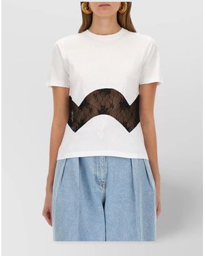 Nina Ricci Lace Insert T-Shirt - Blue