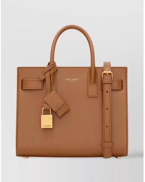 Saint Laurent Sac De Jour Nano Leather Shoulder Bag - Brown