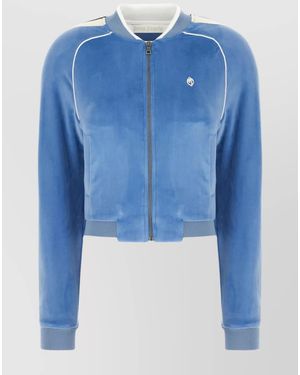 Palm Angels Oval Palm Chenille Track Jkt Light Light - Blue