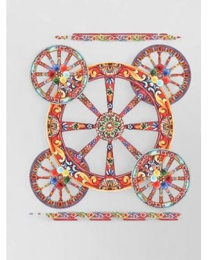 Dolce & Gabbana Silk Scarf Bold Pattern Square Shape - Gray