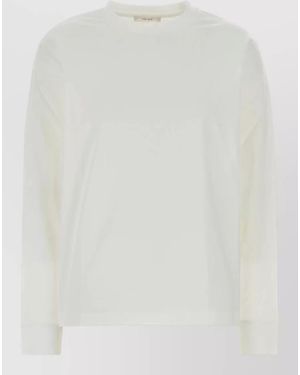 The Row Ciles Cotton Oversize Long Sleeve T Shirt - White