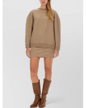 Max Mara Jersey Elvira Long Sleeve Relaxed Top - Natural