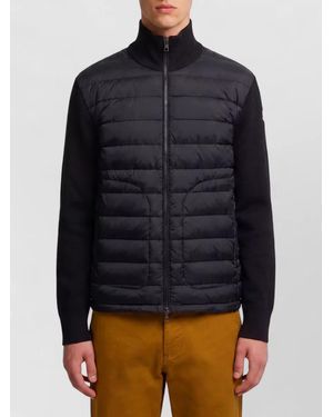 Moncler Wool Blend Knit Zipped Cardigan Jacket - Blue