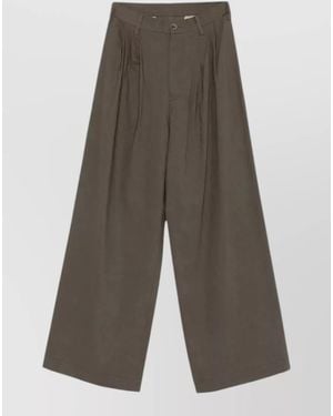 Uma Wang Paella Trousers Pleated Front Wide Leg - Grey