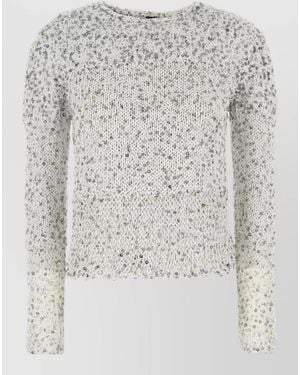 Loewe Embellished Cotton Blend Ibiza Knit Jumper - Grey