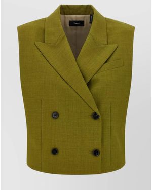 Theory Double-Breasted Vest - Green