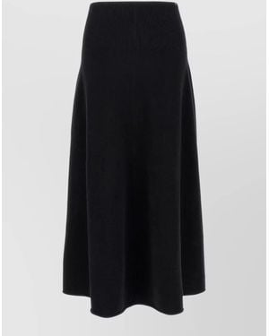 Extreme Cashmere Cashmere Flared Midi A-Line Skirt - Black