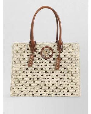 Versace La Medusa Large Raffia Tote Bag - Natural