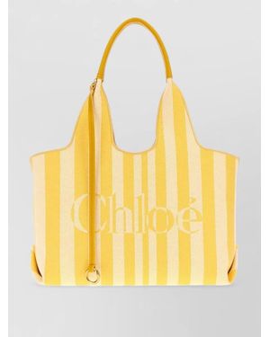 Chloé Woody Cotton Tote Bag - Yellow