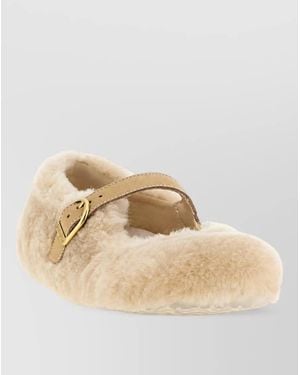 Birkenstock Leather Santa Clarita Ballet Flats - Natural