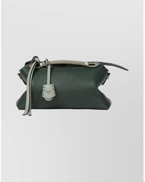 Fendi Medium Soft Tote Bag With Macro Stitching - Green