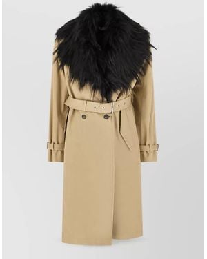 Fendi Cotton Trench Coat - Natural