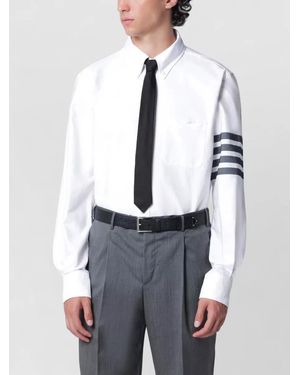 Thom Browne Shirt Button Down Collar Chest Pocket - White