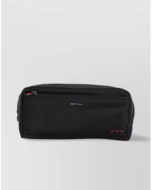 Kiton Travel Pouch Contrasting Stitching - Black