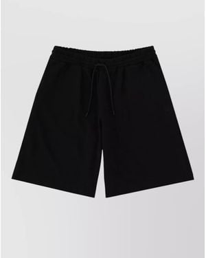 MSGM Logo Drawstring Shorts And Back Pocket - Black