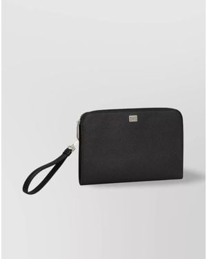 Dolce & Gabbana Leather Sicily Clutch Bag - Black