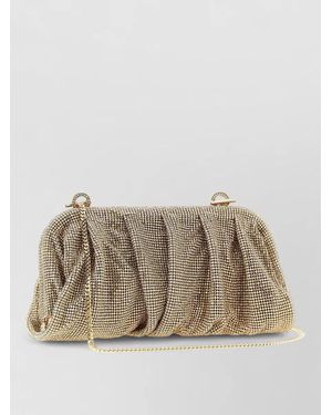 Benedetta Bruzziches Crystal-Embellished Draped Clutch Bag - Natural