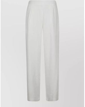 Anemos Wide Leg Trousers Pleats And Side Pockets - White