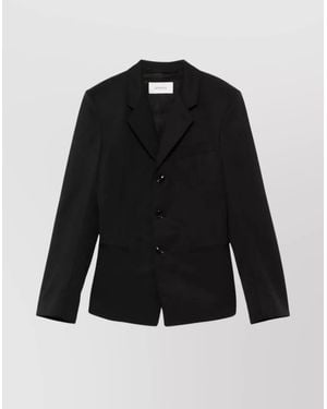 Lemaire Single-Breasted Tailored Jacket Front Pockets - Black