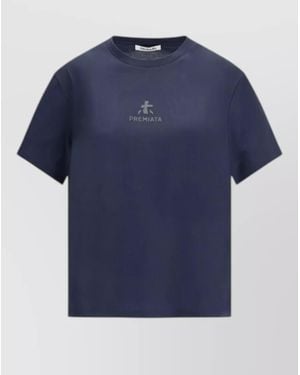 Premiata Monogram Cotton T Shirt Crew Neck - Blue