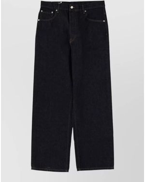 Dries Van Noten Straight Leg Trousers Five Pocket Design - Blue