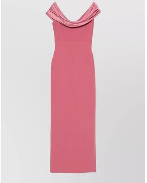 Solace London Off-Shoulder Sleeveless Slim-Fit Maxi Dress - Pink