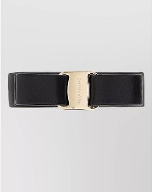 Ferragamo Leather Hair Clip - Black
