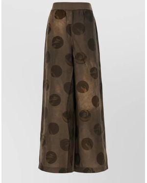 Uma Wang Viscose Cupro Trousers Polka Dot Sheer - Natural